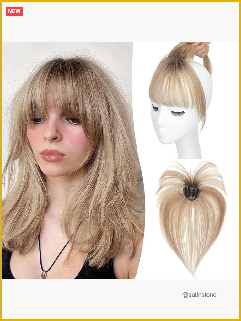 Clip In Bangs Real Human Hair 360 Natural Fringe Extensions With Invisible